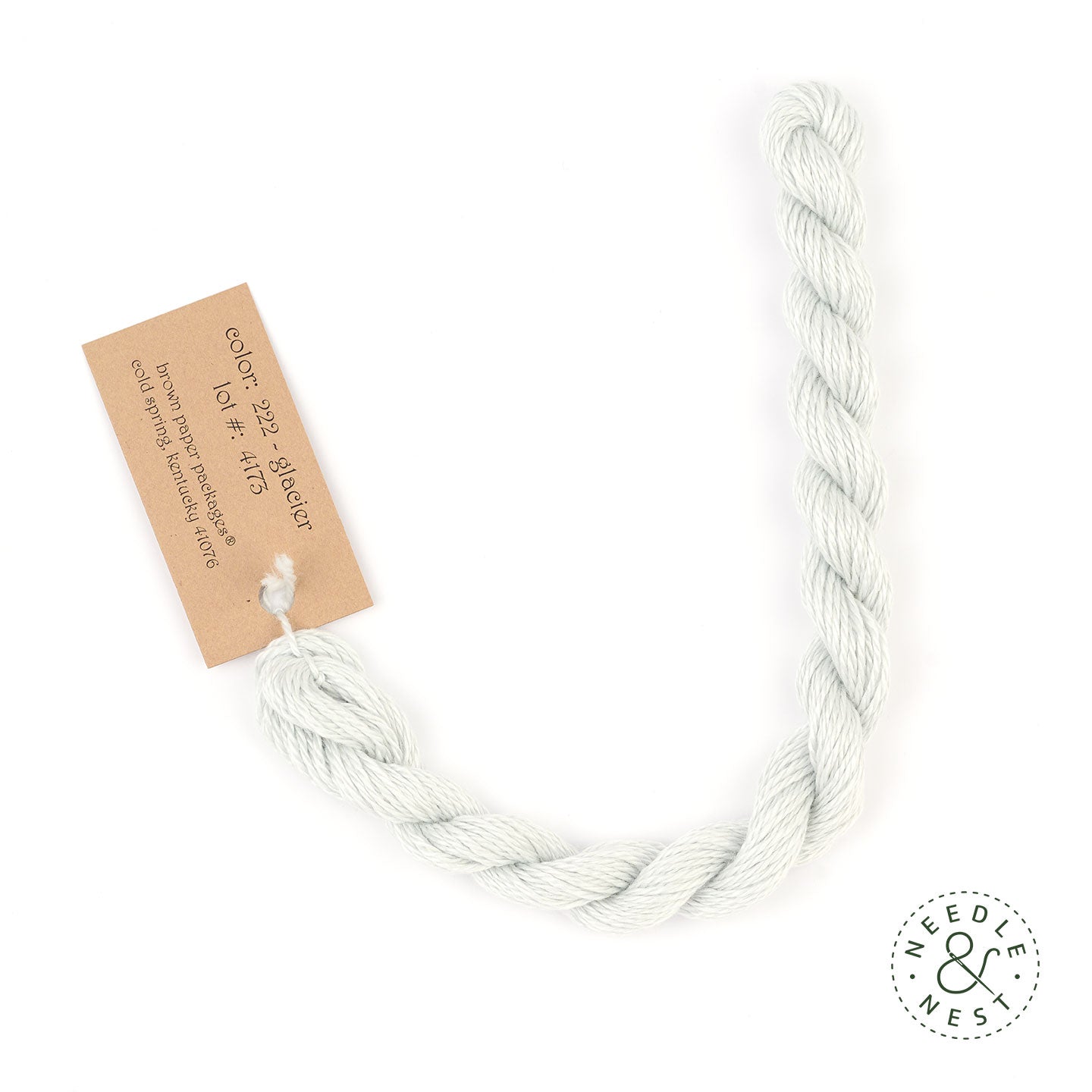 Silk & Ivory Glacier Thread on a White Background