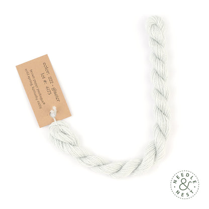 Silk & Ivory Glacier Thread on a White Background