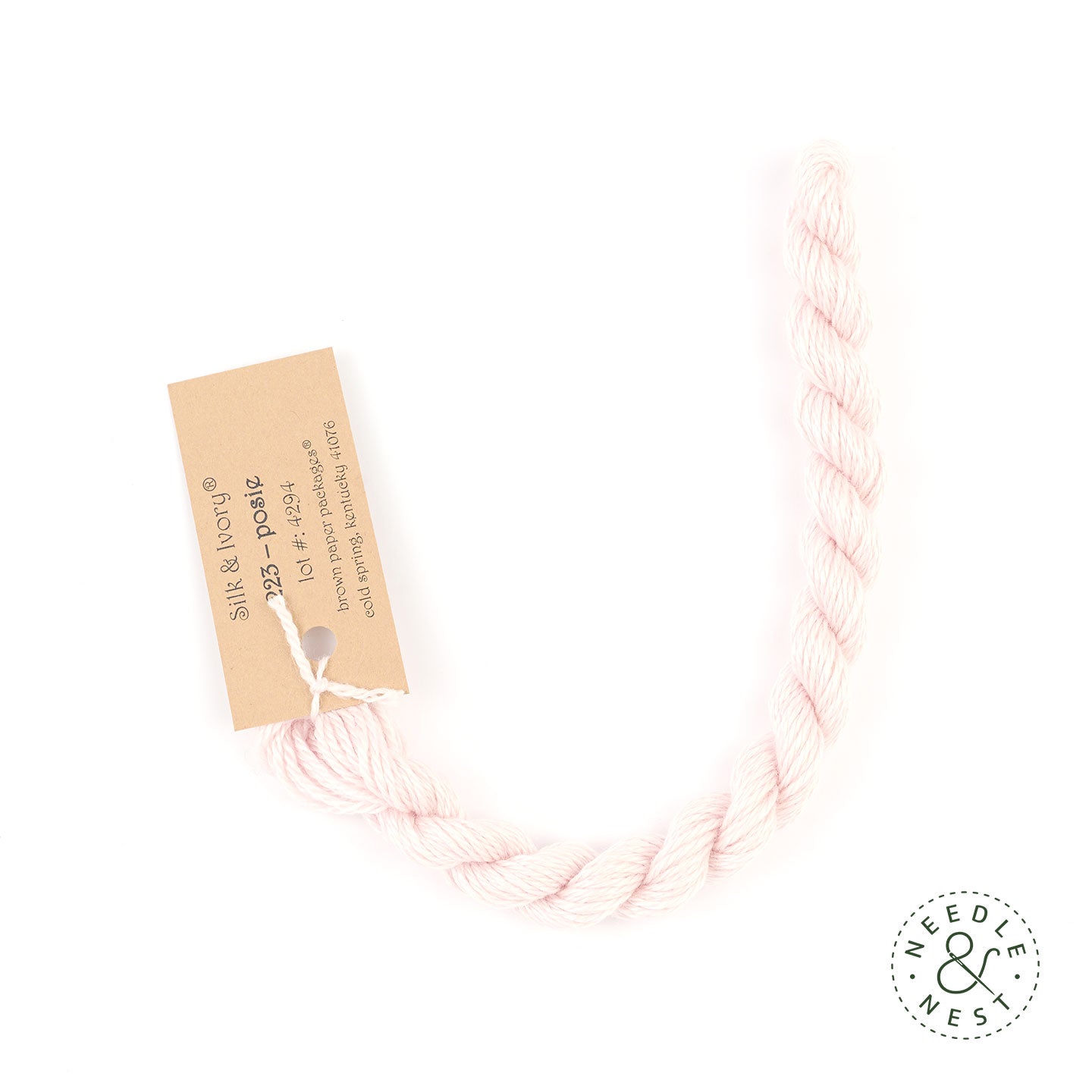 Silk & Ivory Posie Thread on a White Background
