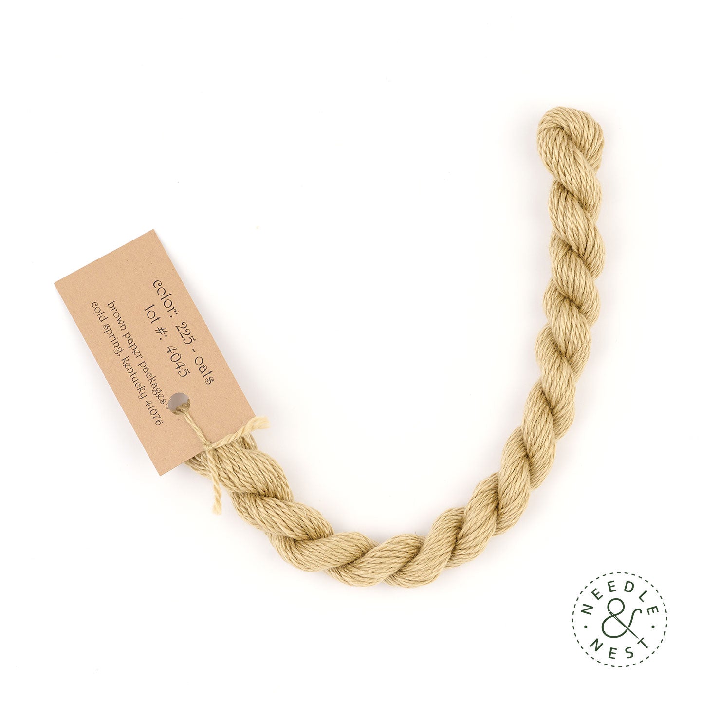 Silk & Ivory Oats Thread on a White Background