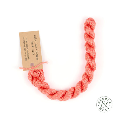 Silk & Ivory Mimosa Thread on a White Background