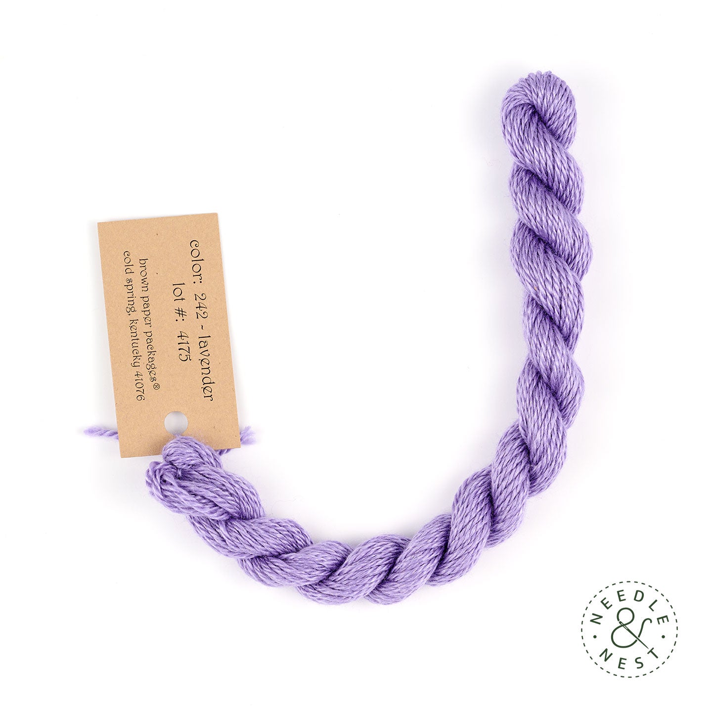 Silk & Ivory Lavender Thread on a White Background