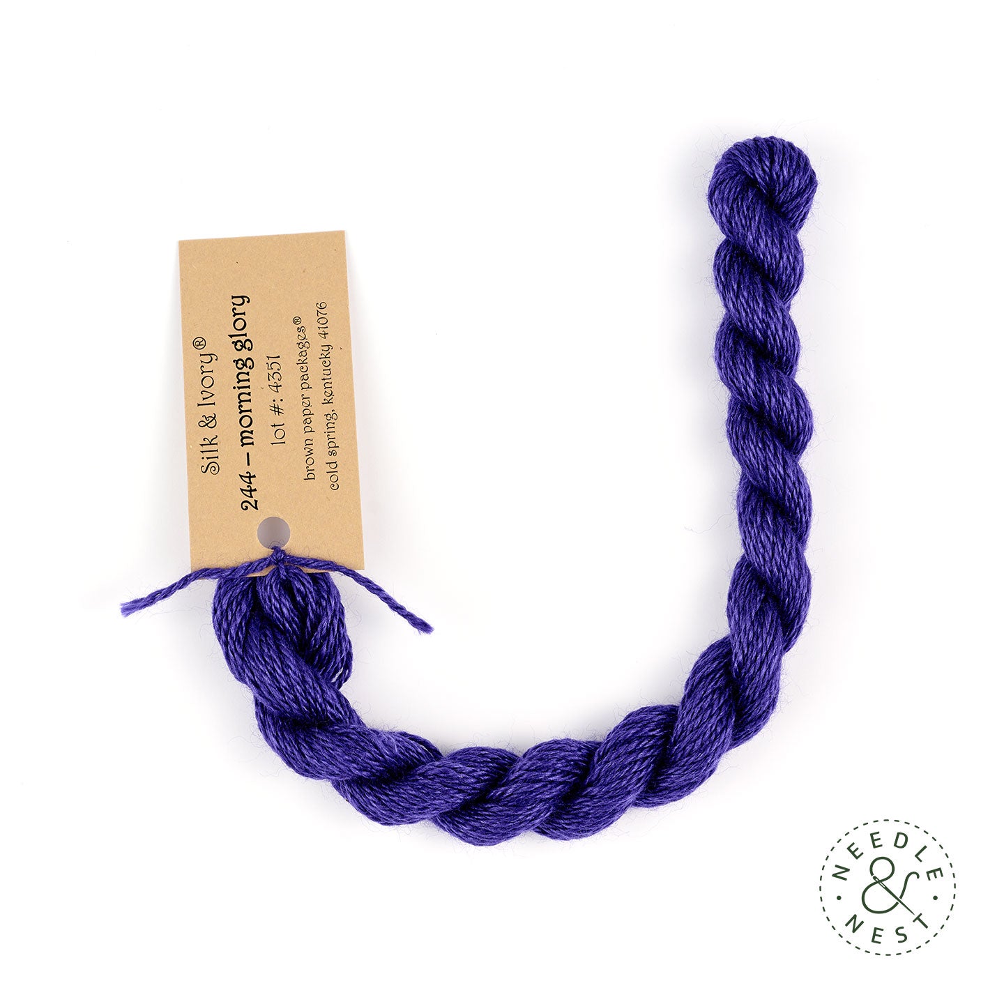 Silk & Ivory Morning Glory Thread on a White Background