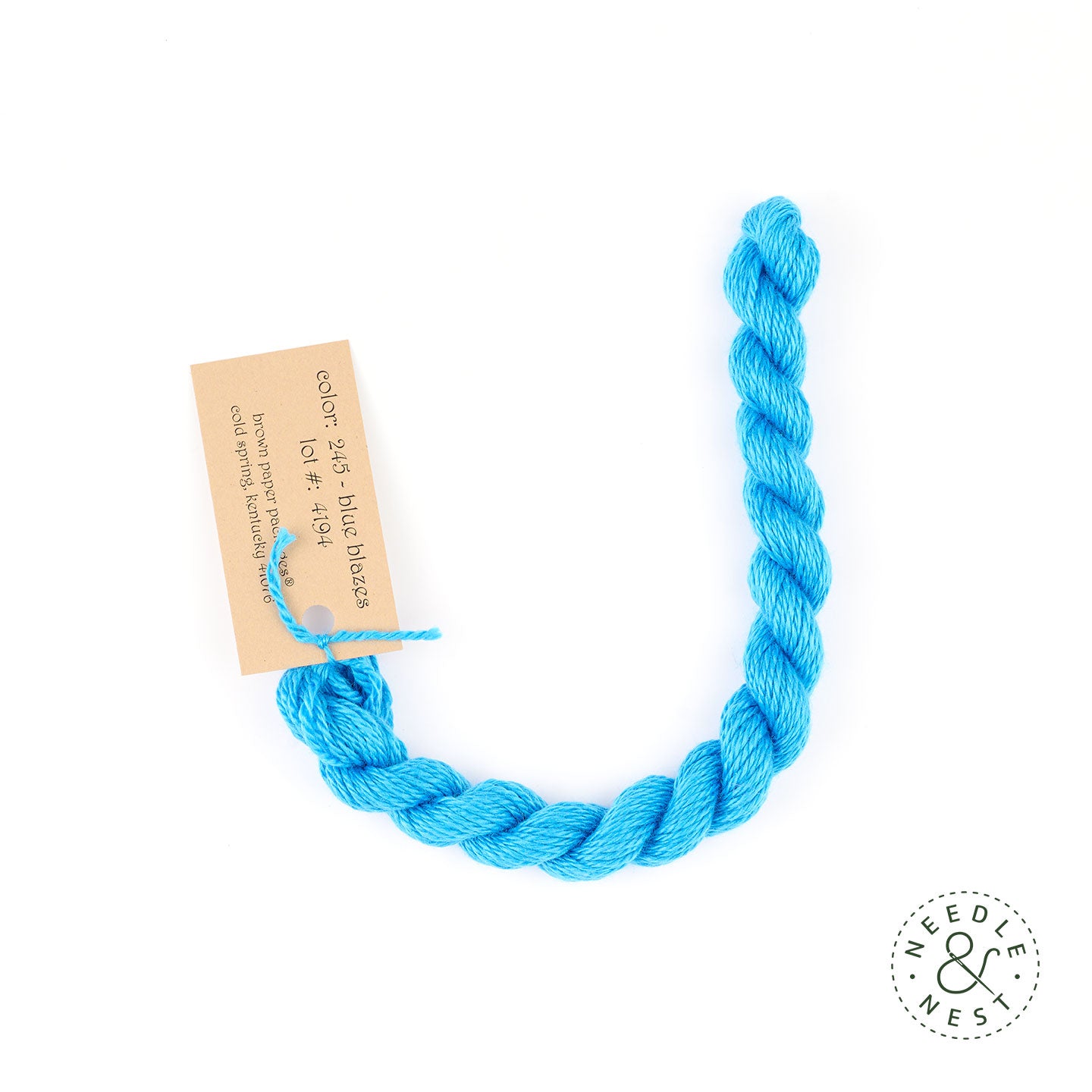Silk & Ivory Blue Blazes Thread on a White Background