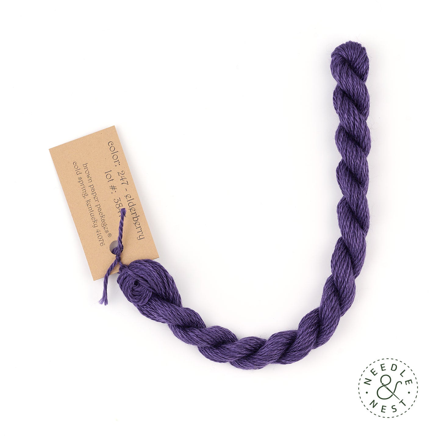 Silk & Ivory Elderberry Thread on a White Background