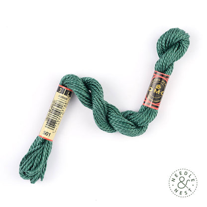 DMC 3 Pearl Cotton 501 Pond Green