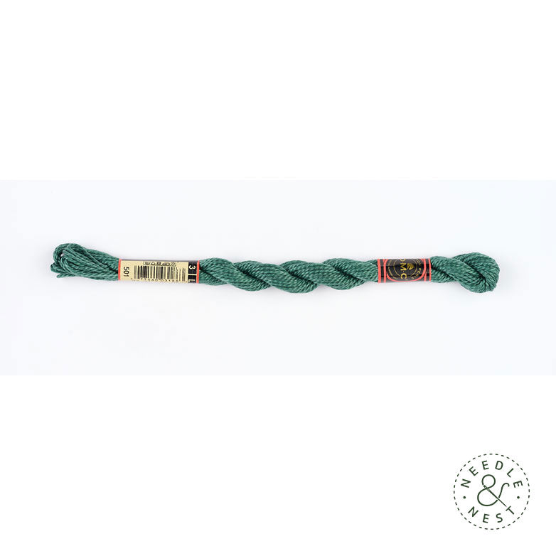 DMC 3 Pearl Cotton 501 Pond Green