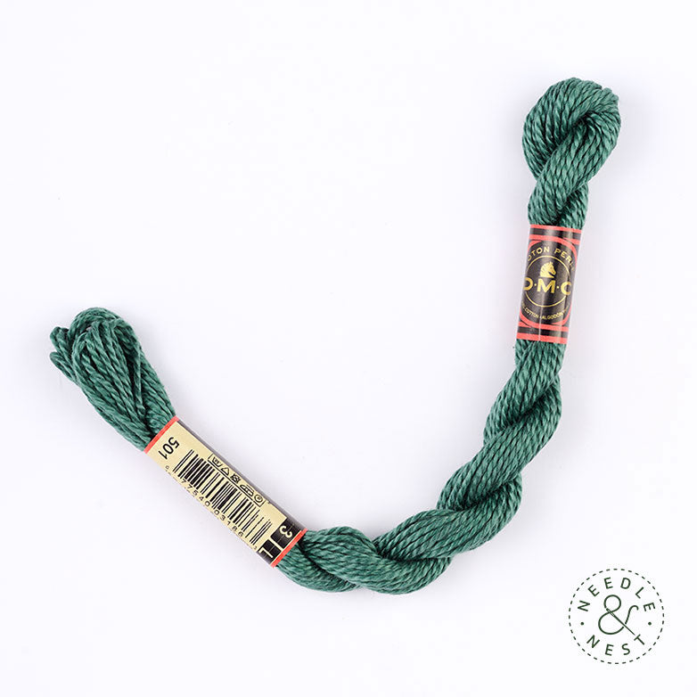 DMC 3 Pearl Cotton 501 Pond Green