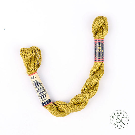 DMC 3 Pearl Cotton 733 Golden Green